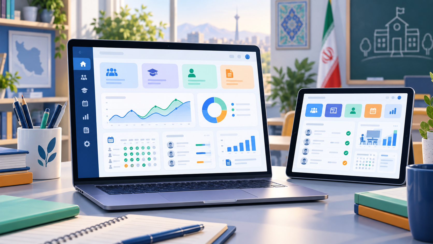 داشبورد حرفهای نرم افزار مدیریت مدرسه دانو